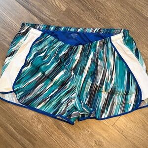Champion Teal Blue Striped Women's Athletic Shorts Size XL
